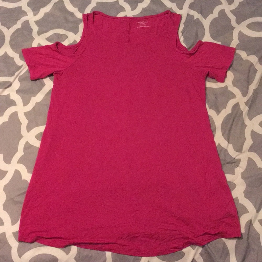 Motherhood Maternity pink cold shoulder top